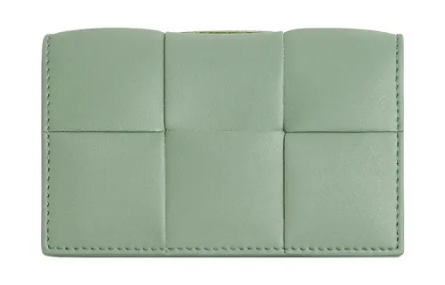Bottega Veneta Cow Leather Card Holder, Wallet Men's Sage Green