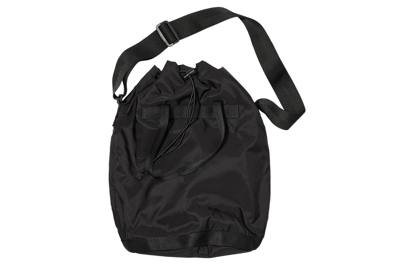 UNIQLO U Collection Polyester Bucket Bag, Handbag, Shoulder Bag, Crossbody Bag Regular Unisex Black