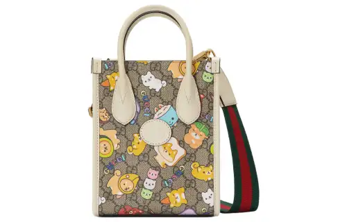 GUCCI Ophidia Canvas With Leather Tote Bag, Shopping Bag, Shoulder Bag, Handbag Mini Men's