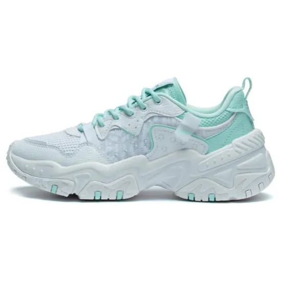 LiNing New Route 3.0 Anti-Slip Wear-Resistant Low-Top Sports Casual Shoes Women's White Green