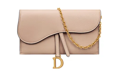 DIOR Saddle Goatskin Saddle Bag, Shoulder Bag, Crossbody Bag Wallet Women's Sand Pink