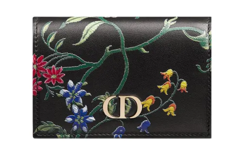 DIOR Caro Calfskin Wallet Extra Small Women's Black