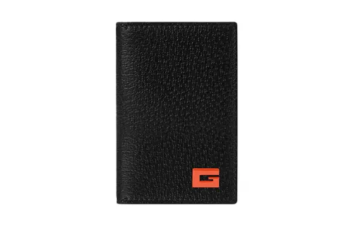 GUCCI Leather Card Holder Men's Black