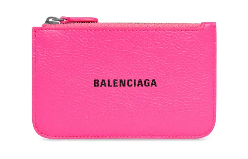 Balenciaga Cash Grained Calfskin Card Holder Card Holder Large Women's Pink