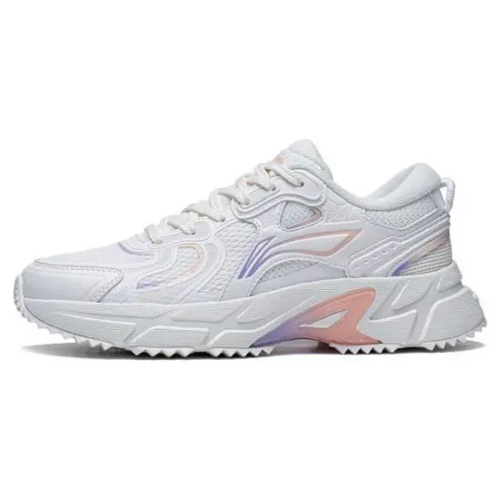 LINING Pick Up The Light Running Shoes Women's Low-Top White Purple/Pink