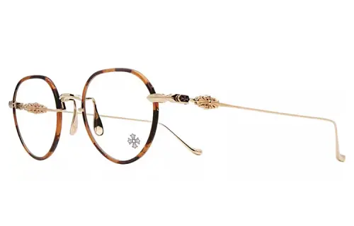Chrome Hearts Prescription Glasses Unisex Tortoiseshell Gold