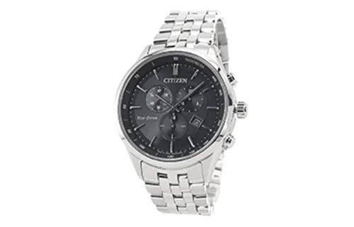 CITIZEN Waterproof shockproof import quartz watch strap stainless steel, men's watch, black dial, quartz mechanism, Japanese and Korean