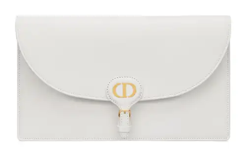 DIOR Bobby Smooth Calfskin Clutch Women's White