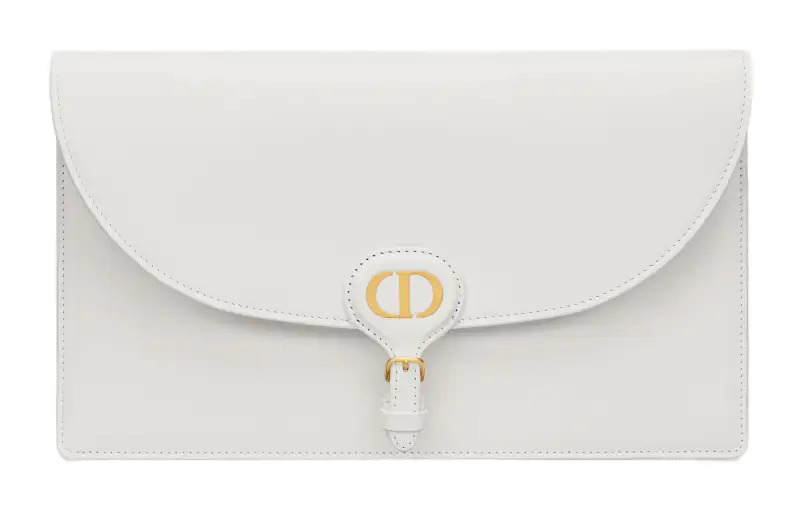 DIOR Bobby Smooth Calfskin Clutch Women's White