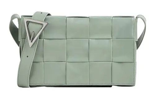 Bottega Veneta Cassette Crossbody Bag Medium Intreccio Sage Green