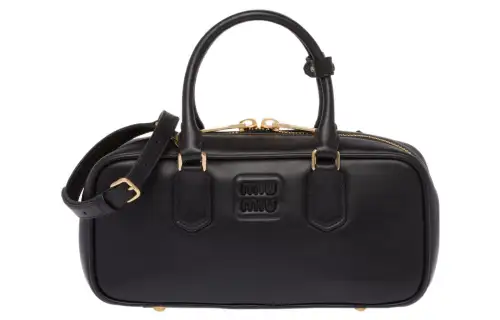 MIU MIU Arcadie Leather Handbag Women's Black