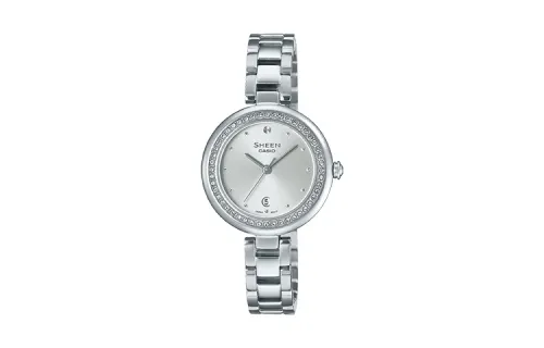 CASIO SHEEN Quartz Movement Stainless Steel Strap Watch Women's Watch Silver Dial