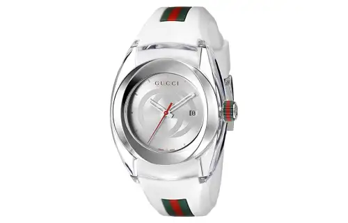 GUCCI Wrist Watches Quartz Movement Rubber Strap Gray Dial Unisex