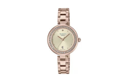 CASIO SHEEN Quartz Movement Stainless Steel Strap Watch Women's Watch Gold Dial