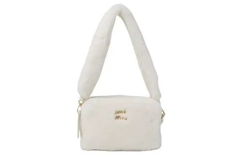 MIU MIU Matelassé Sheepskin Crossbody Bag, Shoulder Bag Women's White
