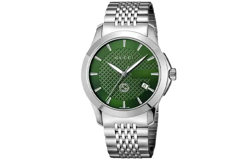 GUCCI Wrist Watch Quartz Movement Stainless Steel Strap 38mm Green Dial Men's Watches Water Resistant For Everyday Use