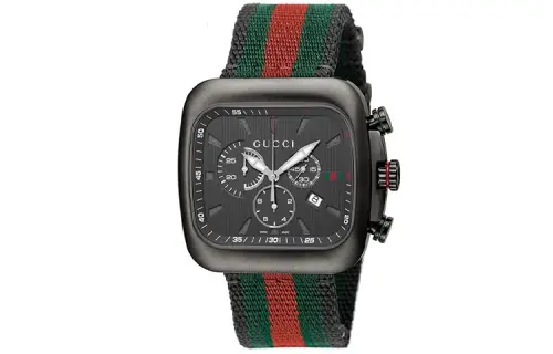 GUCCI Wrist Watches Quartz Movement Nylon Strap 44mm Black Dial Men's Watches 30m Water Resistant