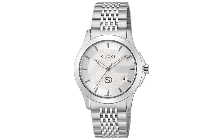 GUCCI Wrist Watches Quartz Movement Stainless Steel Strap 38mm Silver Dial Men's Watches