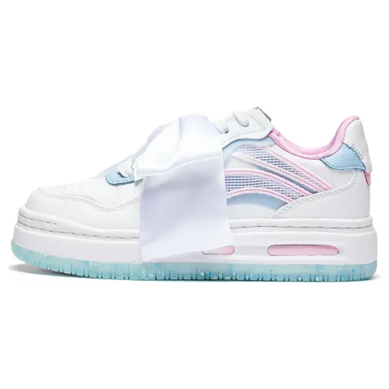 LiNing Future C1 Anti-Slip Wear-Resistant Low-Top Sports Casual Shoes Women's White Blue Pink