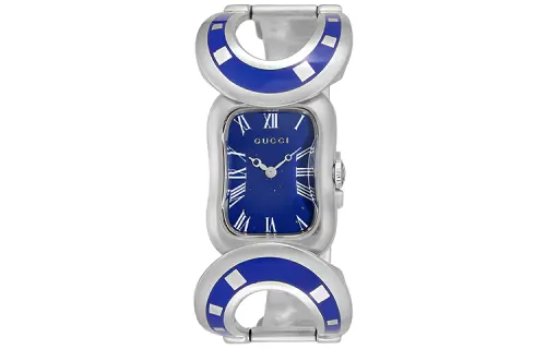 GUCCI Wrist Watches Quartz Movement Stainless Steel Strap Blue Dial Women's Watch