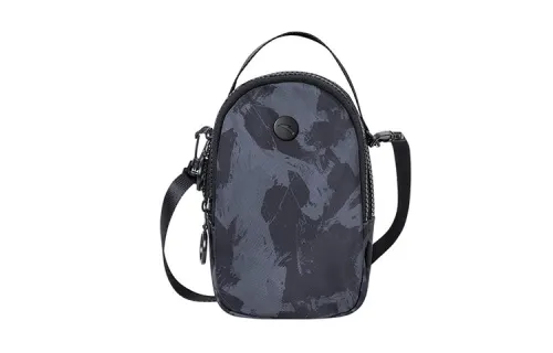Anta Variety Training Collection Polyamide Handbag, Shoulder Bag, Crossbody Bag, Cell Phone Pouch Unisex Basic Black