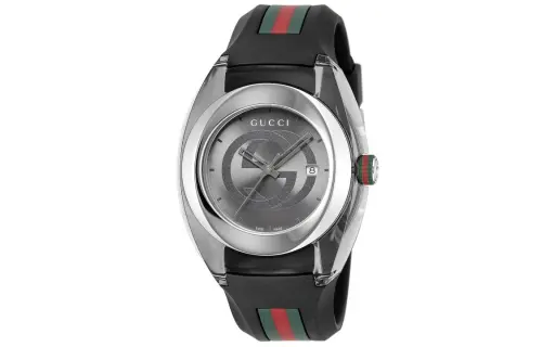 GUCCI Wrist Watches Quartz Movement Rubber Strap 46mm Gray Dial Unisex