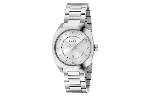 GUCCI Wrist Watches Quartz Movement Stainless Steel Strap Silver Dial Men's Watches 50m Waterproof