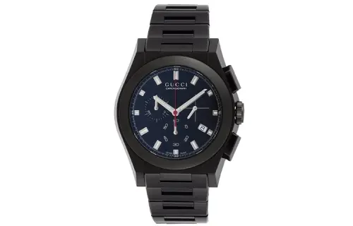 GUCCI Wrist Watches Quartz Movement Stainless Steel Strap Black Dial Men's Watches