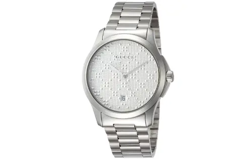 GUCCI G Timeless Collection Wrist Watches Quartz Movement Stainless Steel Strap 38mm Silver Dial Men's Watches