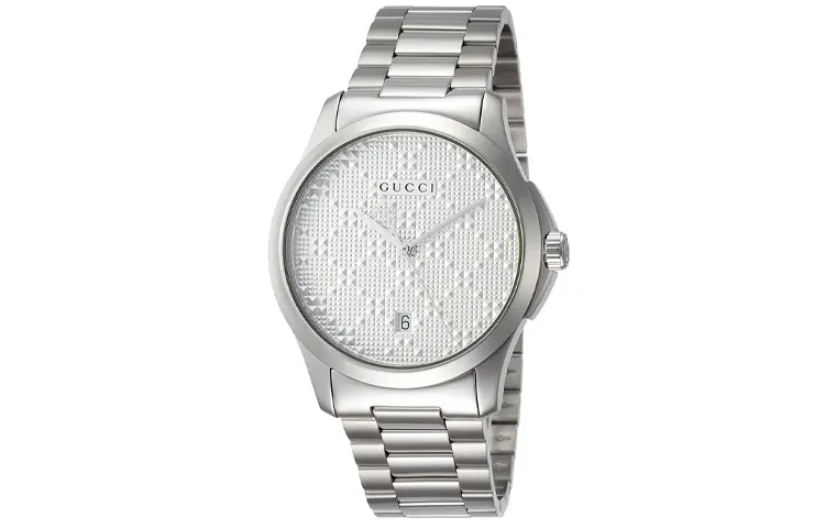 GUCCI G Timeless Collection Wrist Watches Quartz Movement Stainless Steel Strap 38mm Silver Dial Men's Watches