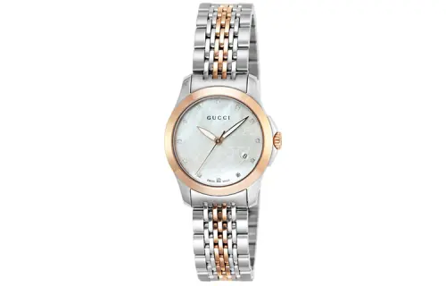 GUCCI Wrist Watches Quartz Movement Stainless Steel Strap Silver Dial Women's Watch 30m Water Resistant