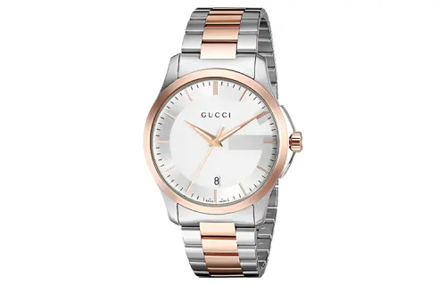 GUCCI Wrist Watches Quartz Movement Stainless Steel Strap Silver Dial Men's Watches ['50', 149262]m Waterproof