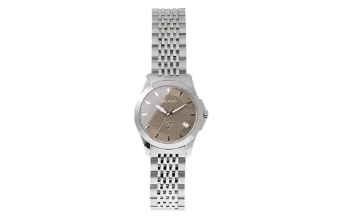 GUCCI G Timeless Collection Wrist Watches Quartz Movement Stainless Steel Strap Gray Dial Women's Watch