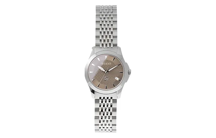 GUCCI G Timeless Collection Wrist Watches Quartz Movement Stainless Steel Strap Gray Dial Women's Watch