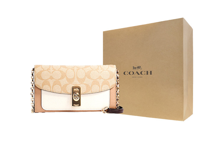 Женская сумка COACH Lane 20 Logo (светло-каштановый) — фото 4