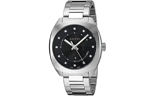 GUCCI Wrist Watches Quartz Movement Stainless Steel Strap 37mm Black Dial Men's Watches ['50', 149262]m Waterproof