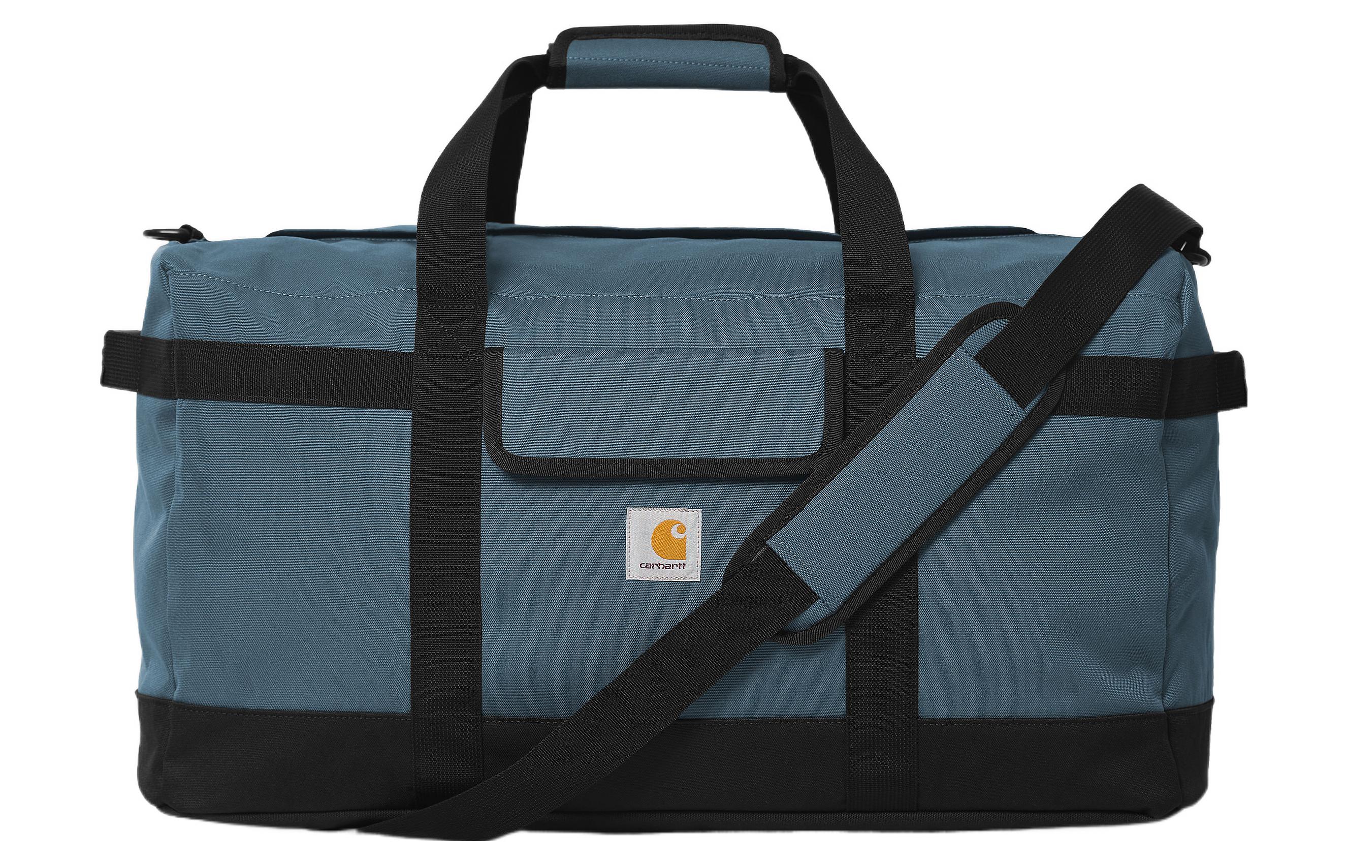 Carhartt WIP Adjustable sports straps, capacious storage system with zipper for traveling, luggage shopping bag, shoulder bag, blue one-shoulder bag, with your logo imprint, men's style