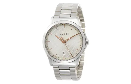 GUCCI G Timeless Collection Wrist Watches Quartz Movement Stainless Steel Strap 38mm Silver Dial Men's Watches