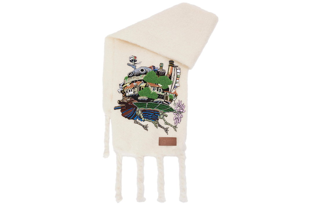 LOEWE X Howls Moving Castle Scarf In Mohair And Wool Blend