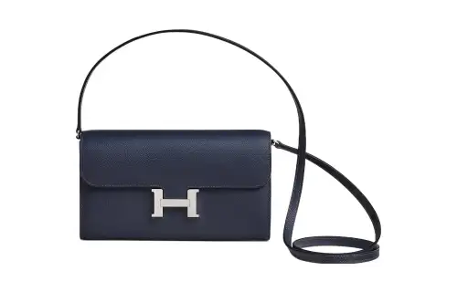 HERMES Constance To Go Silver Tone Buckle Clutch Wallet, Shoulder Bag, Crossbody Bag Regular Women's