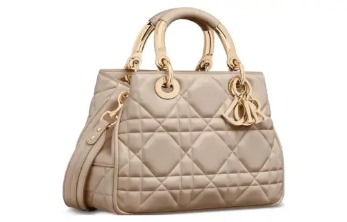 DIOR Calfskin Handbag Shoulder Bag, Crossbody Bag, Handbag Small Women's Beige