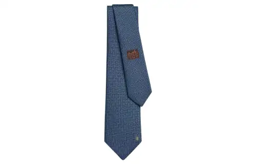 HERMES Pinces H Ties Unisex Marine Blue