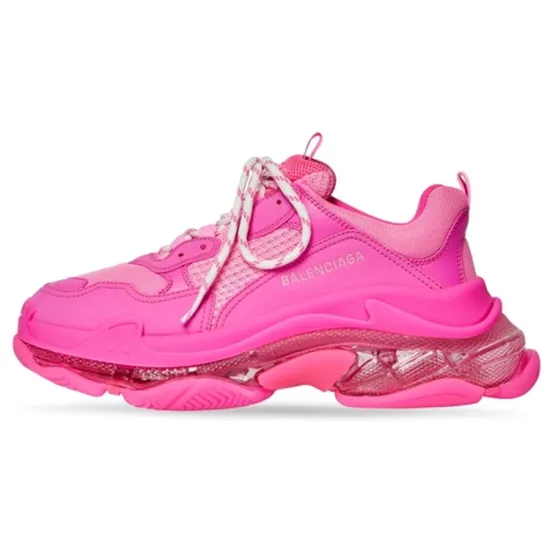 Balenciaga Triple S Chunky Sneakers Women's Low-Top Neon Pink