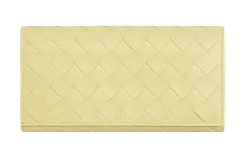 Bottega Veneta Sheepskin Wallet Large Women's Light Yellow