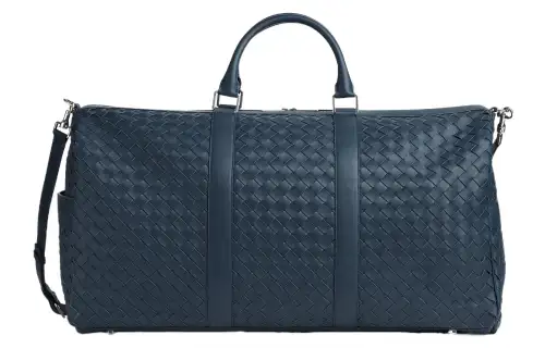 Bottega Veneta Cow Leather Travel Bag, Handbag, Shoulder Bag, Crossbody Bag Large Men's Dark Blue