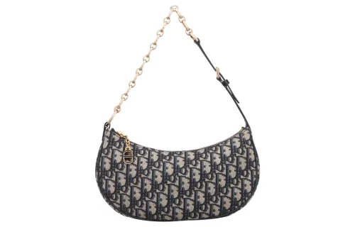 DIOR Embroidery Handbag, Shoulder Bag Women's Blue