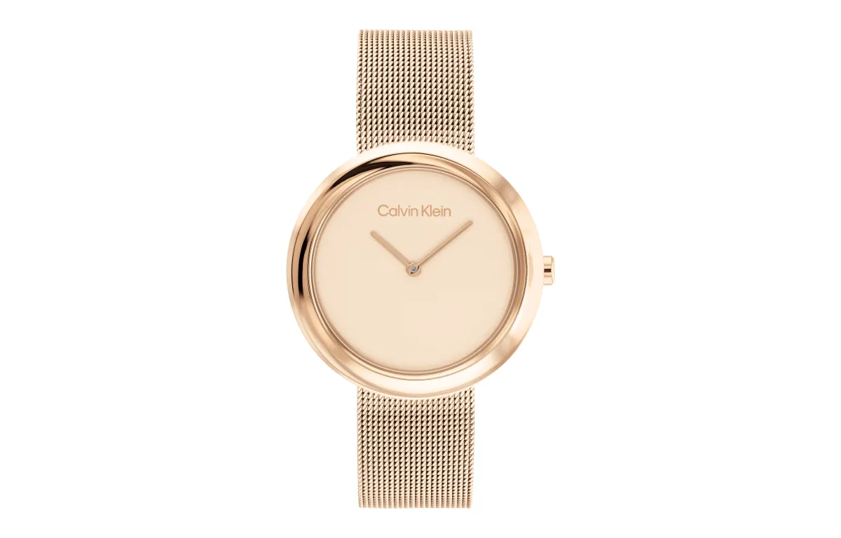 CALVIN KLEIN Wind Style Collection Wrist Watches Quartz Movement Gold Dial Women's Watch Box Available For Purchase
