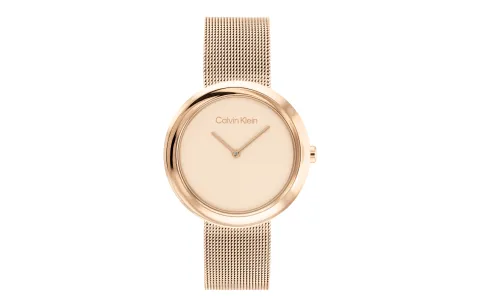 CALVIN KLEIN Wind Style Collection Wrist Watches Quartz Movement Gold Dial Women's Watch Box Available For Purchase