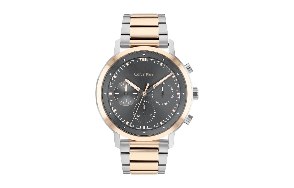 CALVIN KLEIN Style Collection Wrist Watches Quartz Movement Steel Strap 44mm Gray Dial Men's Watches