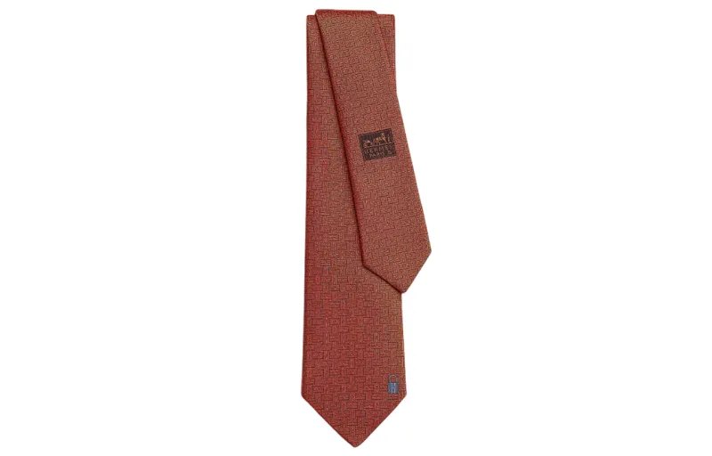 HERMES Pinces H Ties Men's Orange